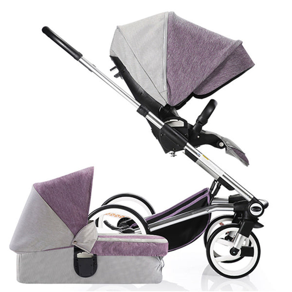 Hot Sale!! Luxury Baby Stroller 2 in 1 for Infant Newborn,Stroller High Landscape Baby Pram Pushchair,Bassinet Stroller System