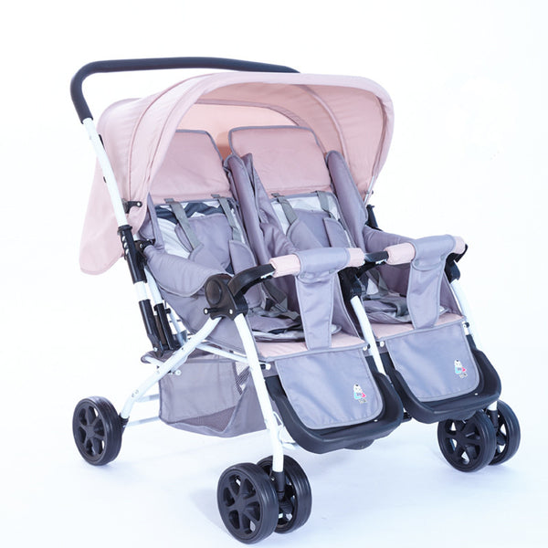 light double stroller for travel Portable Folding Twins Baby Stroller Light Weight European Baby Carria – newbiecare