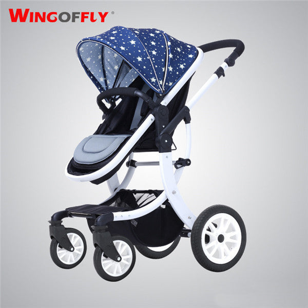 Baby Pushchair Kinderwagen Stroller High Landscape Baby Carriage for Newborn Baby Stoller 3 in 1 Single Seat Kids Car 4 Wheels