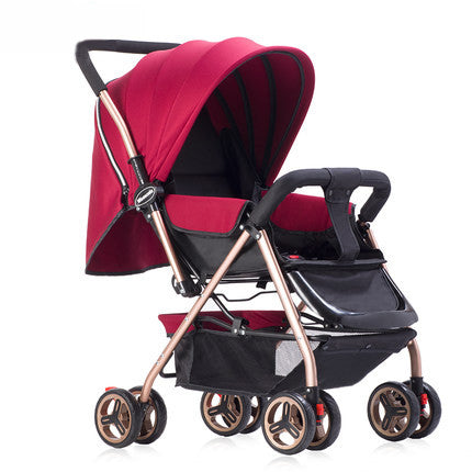 Luxury Baby Stroller 3 in 1 Light Portable Folding Kinderwagen Infant Stoller Sit and Lie for Newborn Baby Carriage Four Wheels
