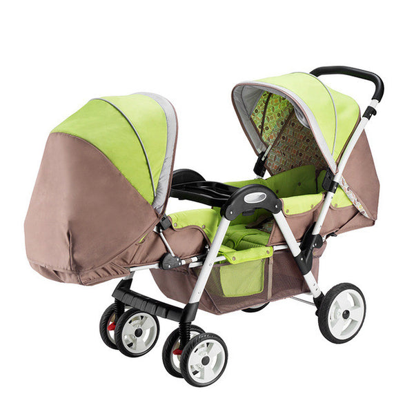 New European Style Pram Twins Baby Carriage Car Travel System,Folding Twins Baby Stroller,Double Stroller Prams and Pushchairs