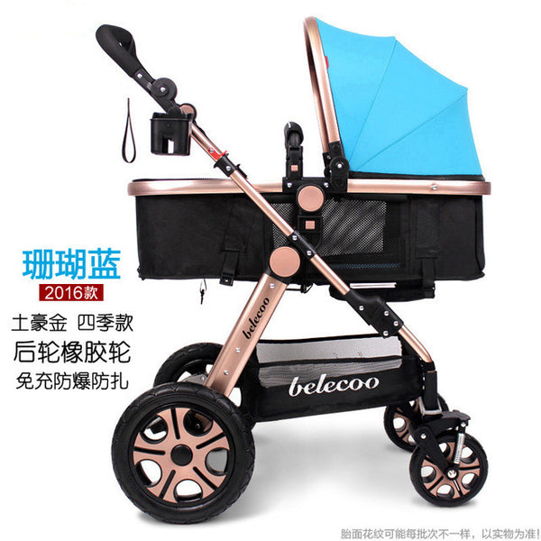 Folding Baby Stroller Light Weight Baby Carriage Umbrella Cart Travel Pram High Landscape Pushchair Baby can Sit and Lie Down