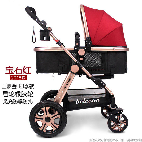 Folding Baby Stroller Light Weight Baby Carriage Umbrella Cart Travel Pram High Landscape Pushchair Baby can Sit and Lie Down