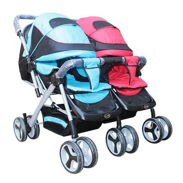High Quality Folding Twins Strollers for Newborn, Fashion Portable Two-baby Pushchair, Kids Double-seat Carriage Free Shipping