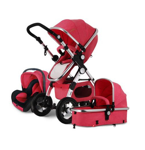 Super Luxury 0-3 Years Baby Stroller Can Sit Can Lie to Sleep High Landscape Kids Car Seat High Quality Inflatable Rubber Wheels