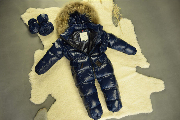 Brand Winter Newborn Baby Girls Boys Snowsuit Down Feather Jacket Jumpsuit Infant Toddler Hooded Warm Clothes Leotard Bodysuit