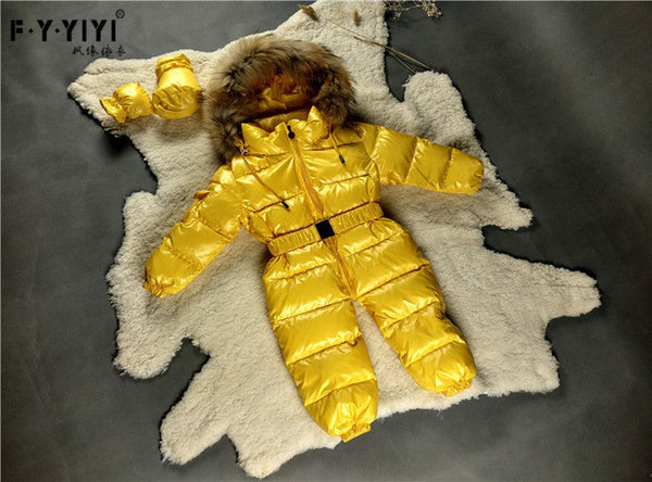 Brand Winter Newborn Baby Girls Boys Snowsuit Down Feather Jacket Jumpsuit Infant Toddler Hooded Warm Clothes Leotard Bodysuit