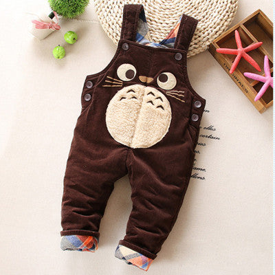 Winter/Autumn Baby Boy/Girls Overalls Corduroy Jumpsuit Cotton Thick Cartoon Cat Animal Toddler Pants/Trousers Bodysuit Clothing