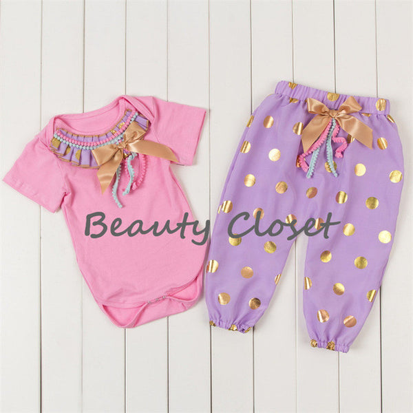 Cute Baby Girl Clothes Set Bodysuit Pants 2 Pieces In Set Baby Girl Floral Clothing Set
