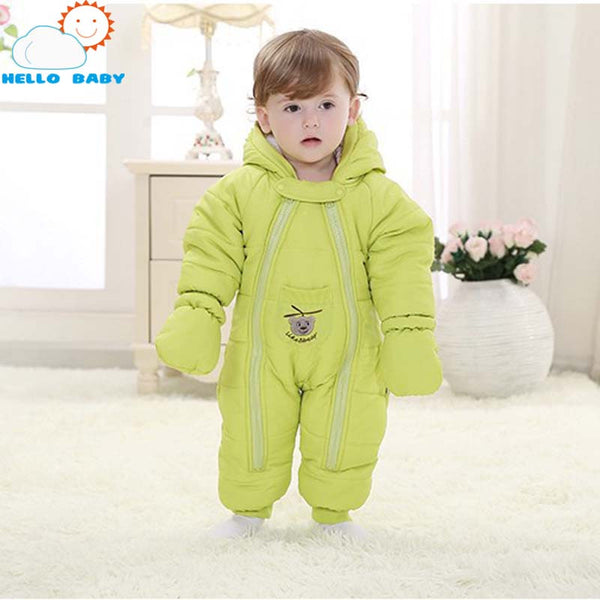 Baby girl  clothes jacket costume bodysuits baby coverall clothing thick warm climbing padded winter jumpers suit zipper style