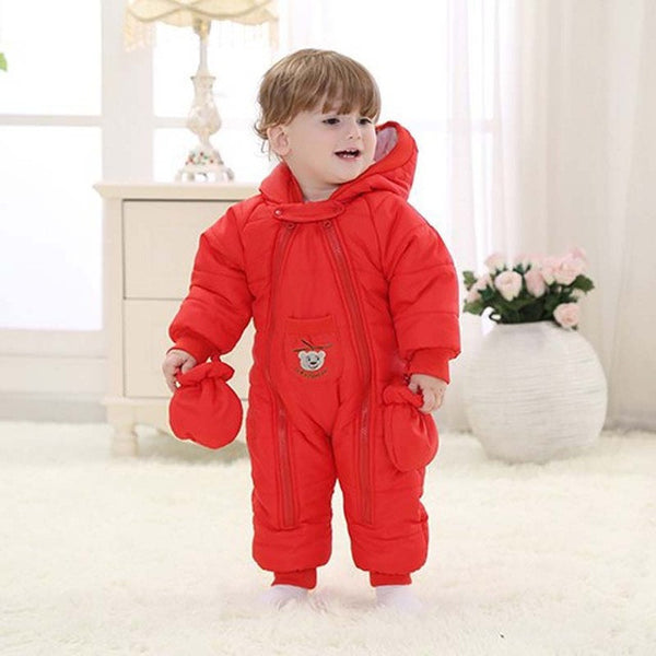 Baby girl  clothes jacket costume bodysuits baby coverall clothing thick warm climbing padded winter jumpers suit zipper style