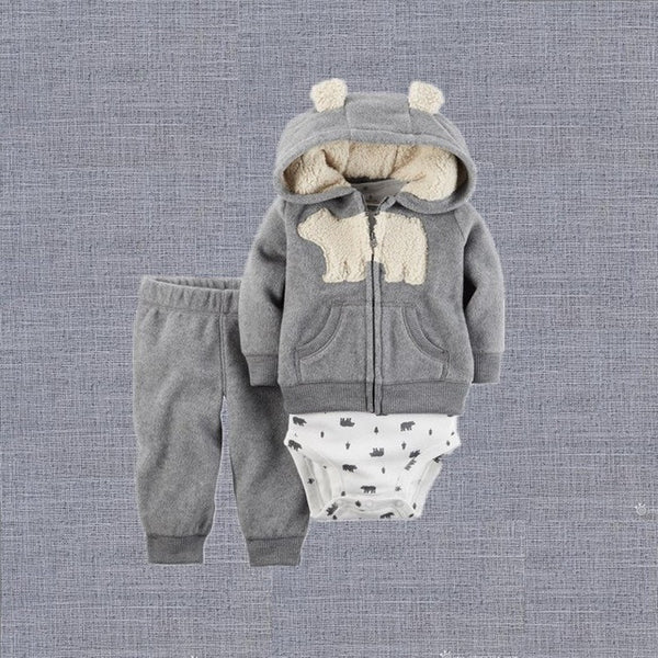 Baby Boy and Girls Clothing Set 3pcs Suits Coat Bodysuit Pants Cotton Long Sleeve Winter Newborn Baby Boys Clothes Sets