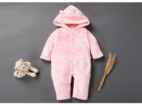 Baby Spring Autumn Overalls Newborn Outerwear Flannel Warm Jumpsuit  Infant Toddler Suit Toddler Hoodies Bodysuit Clothing