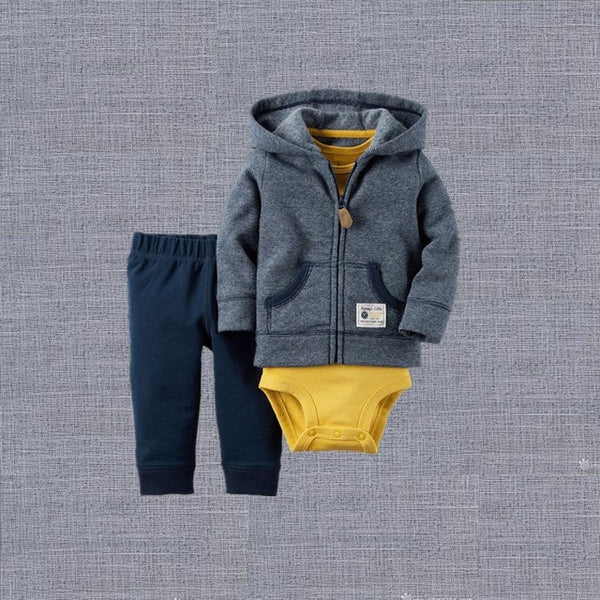 Baby Boy and Girls Clothing Set 3pcs Suits Coat Bodysuit Pants Cotton Long Sleeve Winter Newborn Baby Boys Clothes Sets